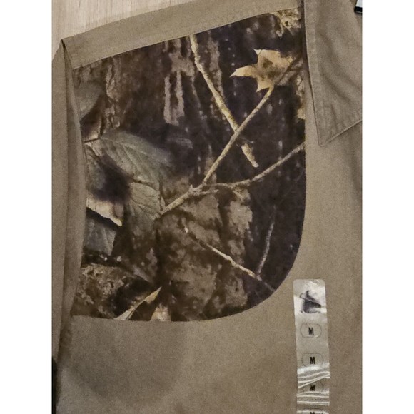 NWT Columbia Shooting Shirt Shoulder Timberwolf Men’s Sz Medium Tan Camo Hunting - Picture 6 of 11